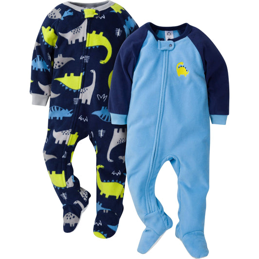 2-Pack Baby & Toddler Boys Dinos Fleece Pajamas